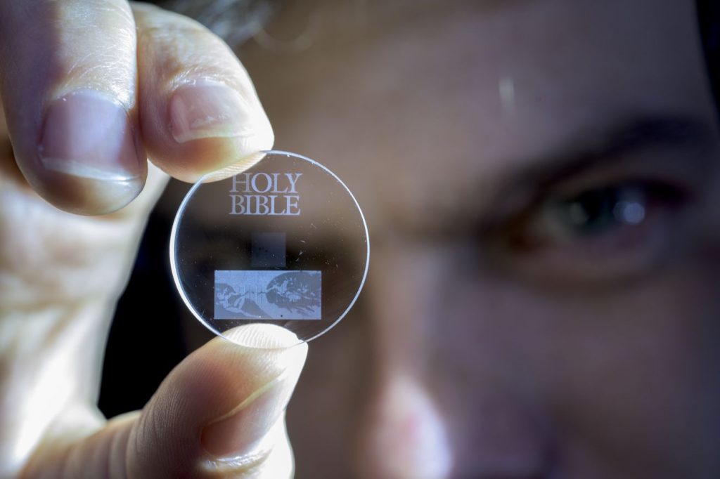 Data-storage disc that will outlast Earth, the moon and the sun